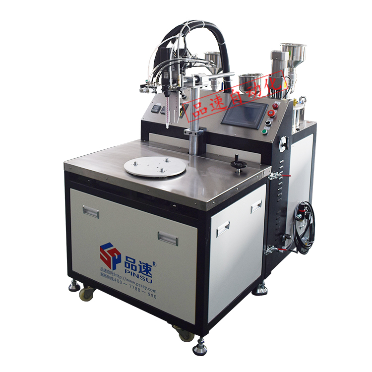 三工位轉盤自動打膠機